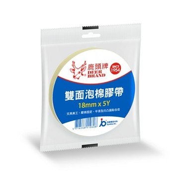 【史代新文具】鹿頭 18mm×5Y SPS7-18泡棉雙面膠帶(1盒16卷)