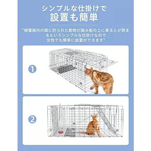 動物用捕獲器 アニマルトラップ 踏み板式 野良猫 迷子猫 小動物 保護 害獣駆除 農業作物保護 簡単組立 設置