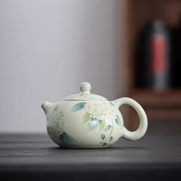 【茶品名】🍵茶壺 西施壺  泡茶壺陶棲黃汝窯茶壺陶瓷家用繡球花開片單壺功夫茶具復古高檔西施壺