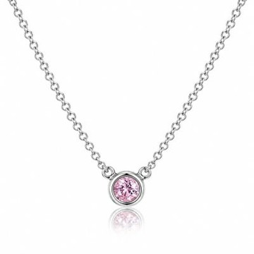 Tiffany&Co. 蒂芙尼 Elsa Peretti 0.18克拉圓形粉紅色藍寶石925純銀項鍊