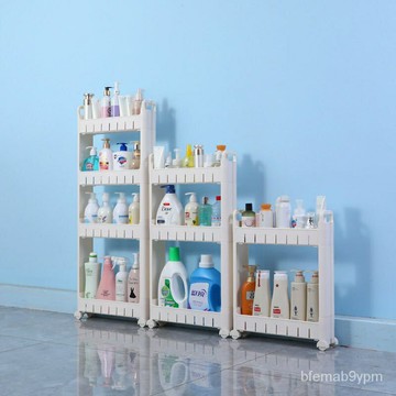 免運夾縫收納縫隙塑料移動置物車冰箱浴室客廳廚房窄縫收納儲物置物架多層收納推車多功能可移動置物架角落置物架