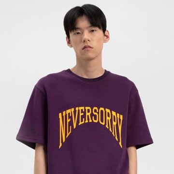 ok center never sorry 絳紫 撞色彎標  德國棉寬松舒適TEE