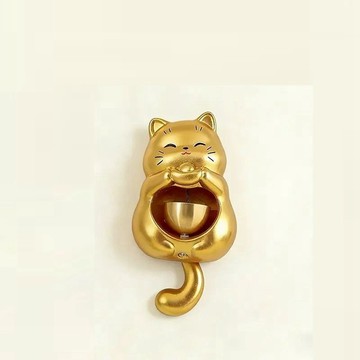 門鈴感應器 【Quality 聚家】招財貓磁吸門鈴 店鋪迎賓銅鈴 免打孔門掛鈴 入店提醒鈴鐺（吉祥掛飾/牆上裝飾）
