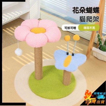 【台灣出貨】貓玩具 貓爬架 貓爬柱 貓窩貓樹一體架子 貓抓板 逗貓玩具 逗貓球 小型不佔地 貓架子 貓咪玩具 寵物用品
