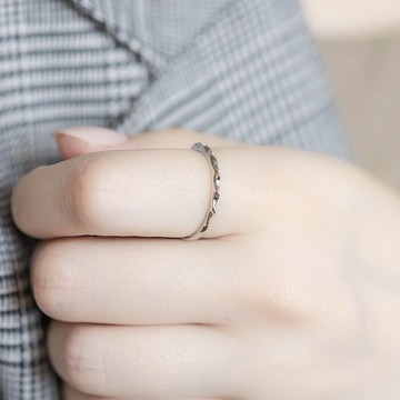 簡約波紋純銀戒指 可調式戒指