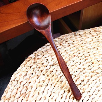 日式實木勺子長柄湯匙木勺餐具成人兒童吃飯勺子蜂蜜勺商用家用