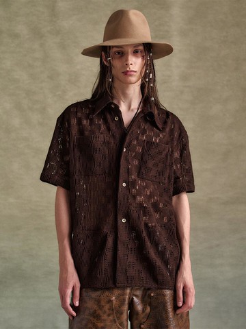 LETTO KNITTED SHIRTS BLAZER (atb1234m) [BROWN]