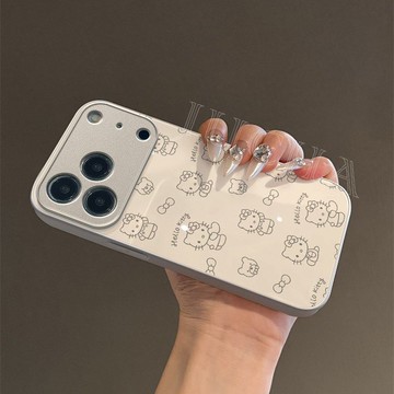 滿屏線條Kittyiphone17手機殼設計感輕奢蘋果16promax小衆15女款
