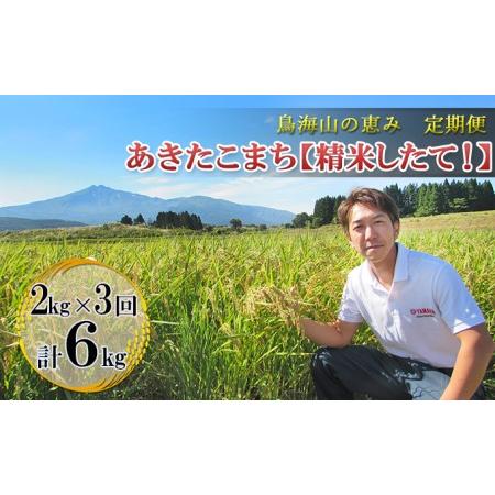 ふるさと納税 《定期便》2kg×3ヶ月 鳥海山の恵み！秋田県産 あきたこまち ひの米（精米）計6kg（2kg×3回連続） 秋田県にかほ市