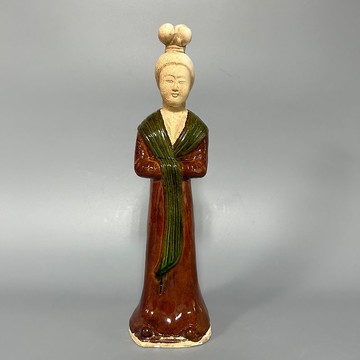 唐三彩女立俑