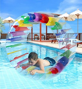 フロート プール 水遊び Greenco Kids Colorful Inflatable Water Wheel Roller Float Giant Pool Float