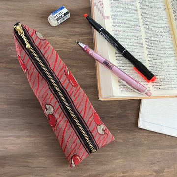 【兔子蘋果】榻榻米布邊 四面體筆袋 蘋果 安曇野 信州 紅色