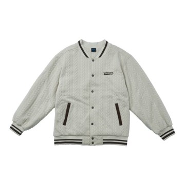 NCAA 外套 淺卡其棕 麻花編織 刺繡 落肩 棒球外套 中性 7455140131