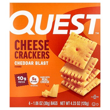 Quest Nutrition, 乳酪餅乾，勁爆切達乳酪，4 袋，每袋 1.06 盎司（30 克）