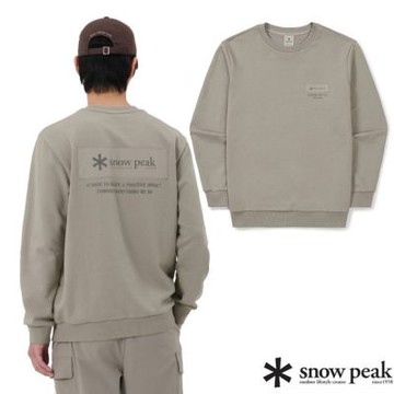 【Snow Peak SK】男 韓版 織物貼布運動衫.上衣.T恤_SKS25FMFHT24 FG 霧灰