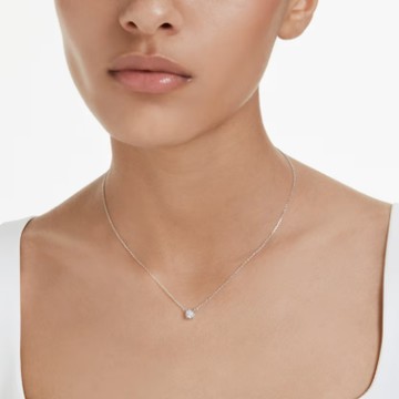 【Swarovski 施華洛世奇】Eternity 鏈墜 (總重 0.5 克拉培育鑽石 圓形 925 銀)(5728554)