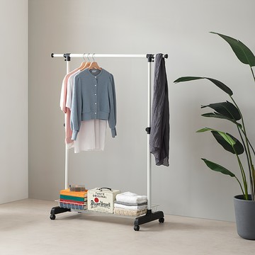 衣架專家 移動式衣架  95 x 44 x 100~160cm  黑色 + 白色