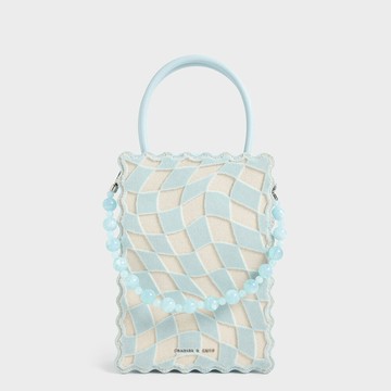 Rowan 格紋串珠手機包