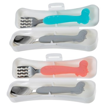 BUSYANGEL 矽膠匙叉組 2組  湯匙 + 叉子 + 收納盒