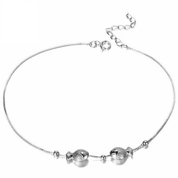 925純銀腳鍊銀飾-韓版大方獨特個性生日情人節禮物女飾品73ib34【獨家進口】【米蘭精品】