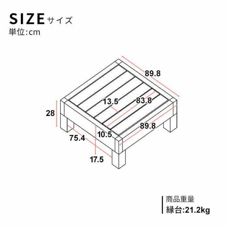 縁台 8点セット 8台 セット ウッドデッキ 雨ざらし 人工木 外用 樹脂