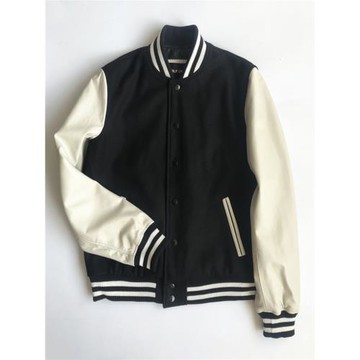 2026春秋新款棒球服皮袖男女真皮薄款夾克休閑百搭短外套白色上衣