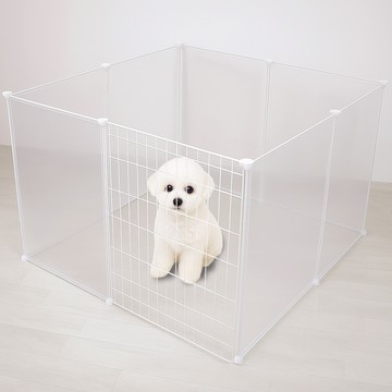 Life Lance 寵物透明圍欄 7片 + 鐵門  1組  半透明  大型 (50 x 70 公分)