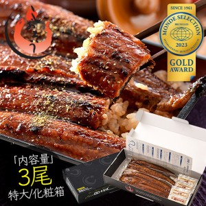 うなぎ 蒲焼き 無頭 国産 特大サイズ 約200g×3尾 ウナギ 鰻 化粧箱 冬グルメ 冬ギフト