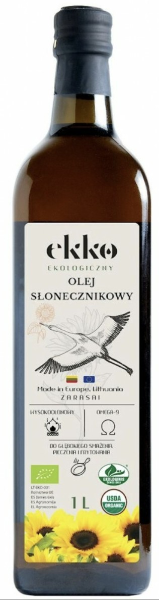 EKKO~ 立陶宛 自然農法、冷壓葵花子油 1L