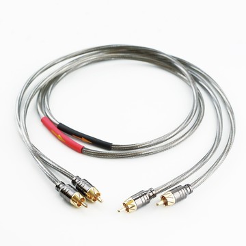 【川木】雙RCA 蓮花訊號線 OCC鍍銀【M213】音訊線 喇叭線 發燒音頻線 2RCA 訊號線