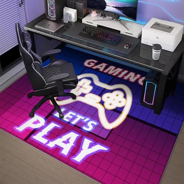 現代風水晶絨點塑底地毯家用防滑耐臟毯電競書房隔音地毯易清潔毯