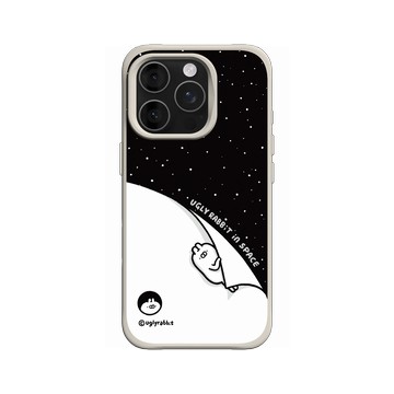 iPhone 16 Pro SolidX 貝殼灰 - Ugly Rabbit 醜白兔 - 宇宙休眠中