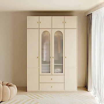 林氏木業奶糖系列1.59M四門衣櫃 TO3D (附頂櫃) (H014374053)