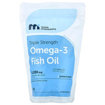 Micro Ingredients, Omega-3 魚油，檸檬味，240 粒軟膠囊