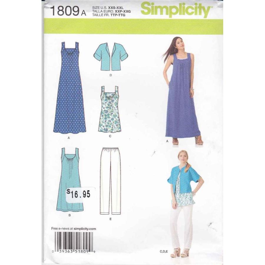 Simplicity 1809 Misses Sportswear Sized XXS-XXL Sewing Pattern, Size A (XXS