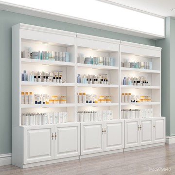 置物架【免運#破損補發】歐式化妝品展示櫃落地商用精品美甲店理髮店美容院貨櫃産品陳列櫃