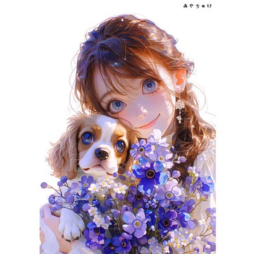 【4 月新款 3】07-120-0079 人物貼紙 春日女孩與動物