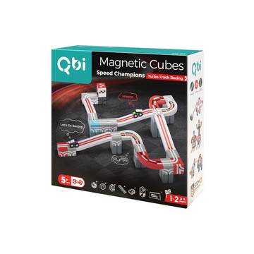 Qbi 益智軌道磁吸玩具 5歲 熱血賽車手：競速挑戰賽36pcs