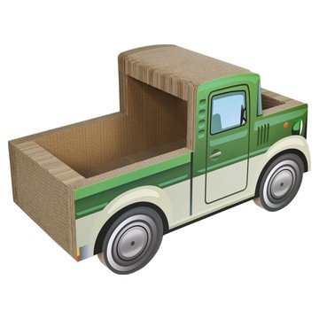 中國 ICLE 皮卡車瓦楞紙貓抓板  綠色  1個  60.5 x 35 x 26.5cm