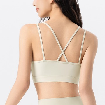 中強度雙細線交叉美背瑜珈/運動/機能內衣【半固定罩杯】