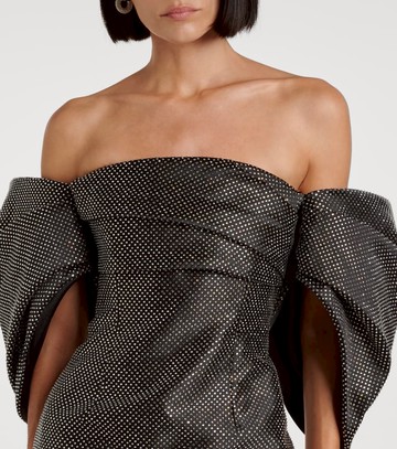 Solace London Elina embellished off-shoulder minidress