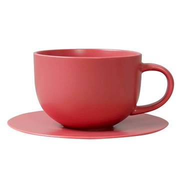 BOWLBOWL Home Party系列 馬克杯+杯盤 Set 450ml 耐熱100°C 韓國製造  玫瑰粉色  1組