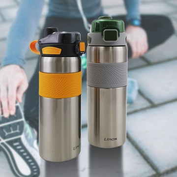 LINOX隨手喝316不鏽鋼手提雙飲口攜吸杯-800ml-2支