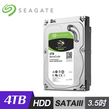 【Seagate 希捷】BarraCuda 4TB 3.5吋 內接式硬碟【ST4000DM004】