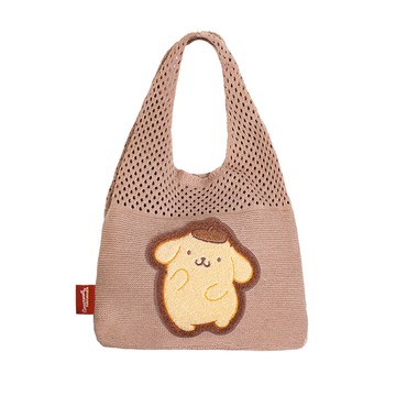 呆萌布丁狗針織肩背袋
