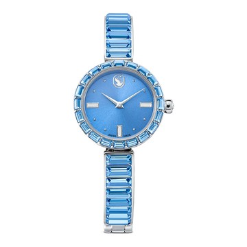 SWAROVSKI Matrix Bangle 方形切割水晶手鐲式手錶 女錶-水藍 5730172
