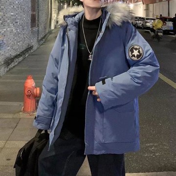 情侶款羽絨服冬季新款潮流加厚帥氣工裝短款冬裝寬松潮男女羽絨服