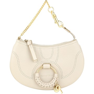 SEE BY CHLOE HANA 編織環山羊皮半月手提包(米白色)