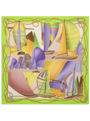 Ferragamo - abstract-print silk scarf - women - Silk - One Size - Green