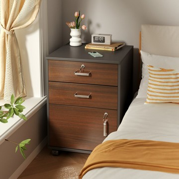床頭櫃 免運 速發 附發票 置物櫃 床邊櫃 收納櫃 置物架  移動床頭櫃帶鎖簡約現代家用臥室床邊收納小櫃子儲物櫃簡易置物櫃